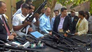 Police seized heavy weapons in the house in Sosua, Dominican Republic