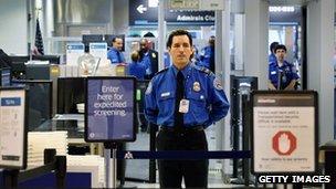 A Transportation Security Administration official at Miami International Airport on 4 October 2011 in Miami, Florida