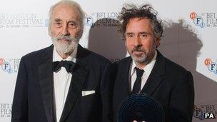 Tim Burton (right) with Sir Christoper Lee