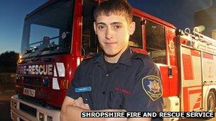 Sam Smith, retained firefighter with Shropshire Fire and Rescue Service