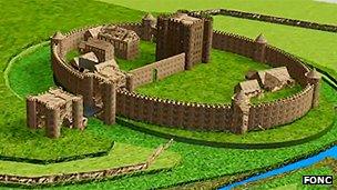Computer generated image of Northampton Castle