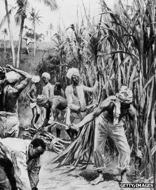 Artist's impression of a sugar plantation circa 1897