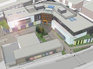 Artist design for new college building in Basildon