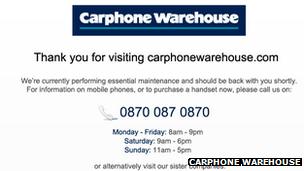 Carphone Warehouse screenshot