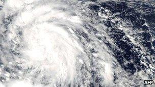 Nasa Aqua satellite image shows Tropical Storm Son-Tinh over the Philippines on 24 October 2012