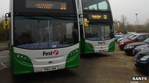 Bus fleet at Bath park-and-ride sites