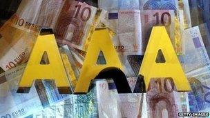 Triple A letters with a backdrop of Euro notes