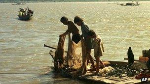 Fishing in the Mekong River, Cambodia (file image)