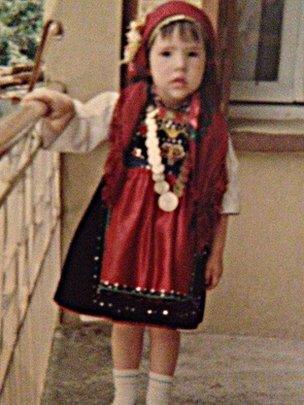 Theopi Skarlatos as a child in traditional costume