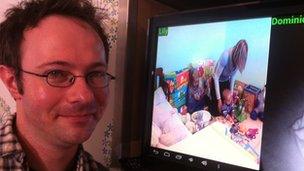 Rupert Plumridge with his baby monitor