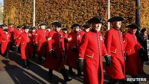 Veteran pensioners from the Royal Hospital Chelsea