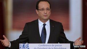 President Francois Hollande, news conference 13/11/12