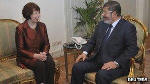 Catherine Ashton meets Mohammed Mursi in Cairo (14 November 2012)