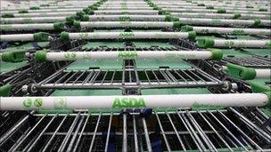 Asda shopping trolleys