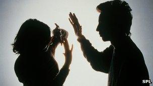 Domestic violence - posed image