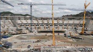Renovation work continuing at the Maracana Stadium in Rio de Janeiro, as this picture from earlier in November shows