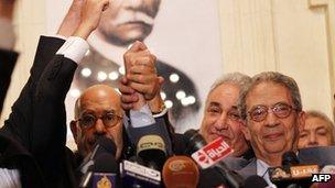 Opposition leaders at press conference in Cairo. 22 Nov 2012