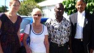 Rachel Turner, Diane Davies, Derick Crawford and solicitor Andrew Pilgrim