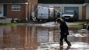 Flooding in Ruishton, near Taunton