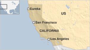 BBC map of Eureka California