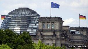 A view of the dome of the Bundestag