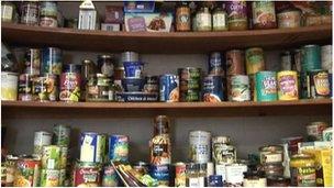 Food banks at the Salvation Army in Douglas