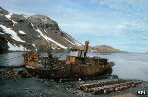 Abandoned whaling ship