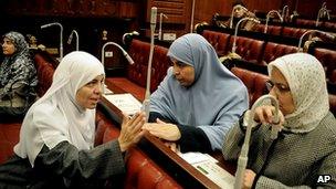 Female members of the constituent assembly in Cairo. 29 Nov 2012