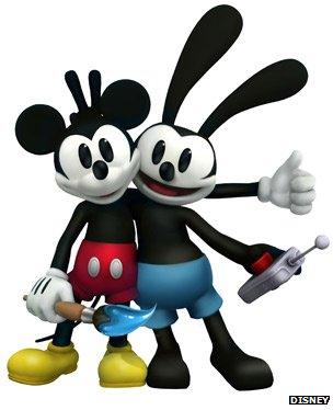 Mickey and Oswald in the Wii game