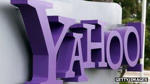 Yahoo sign outside its headquarters