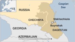 Map of Dagestan