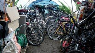 Bicycles found in Pennington polytunnel