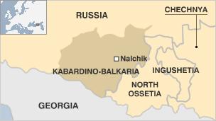 Map of Kabardino-Balkaria