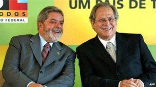 Lula (left) and Jose Dirceu (r), archive photo