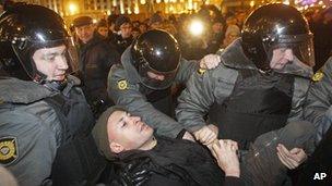 Anti-Putin protests in Moscow, Russia, on 6/12/11