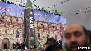 Model of Hamas rocket. 8 Dec 2012