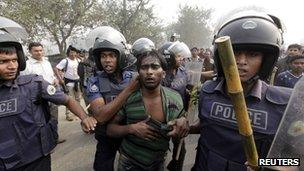 Police arrest a member of the Bangladesh National Party