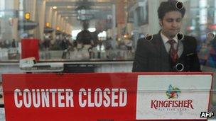 A Kingfisher counter at New Delhi airport