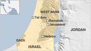 Map of Israel and West Bank