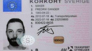 Fredrik Saker's driving licence