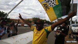 ANC delegates arrive in Manguang, Bloemfontein South Africa (15 Dec 2012)