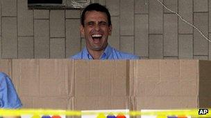 Miranda State Governor Henrique Capriles casts his vote on 16 December 2012