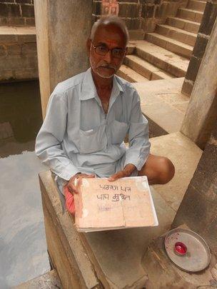 Priest Jagdish at the pilgrimage centre