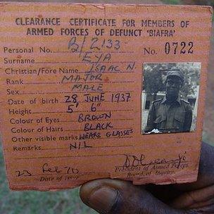 Clearance certificate for members of armed forces of defunct Biafra
