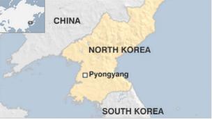 Map showing North Korea