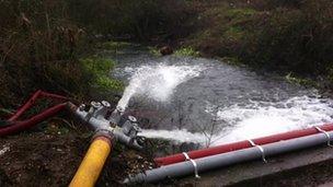Flood water pumped from electricity substation in Reading