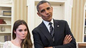 McKayla Maroney and Barack Obama