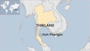 Map showing Koh Phangan