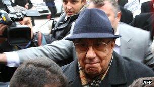 Former Turkish Chief of Staff Ismail Hakki Karadayi arriving at Ankara courthouse, 3 Jan 13