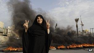 Anti-government protester in the village of Dumistan, Bahrain, on 7/1/13
